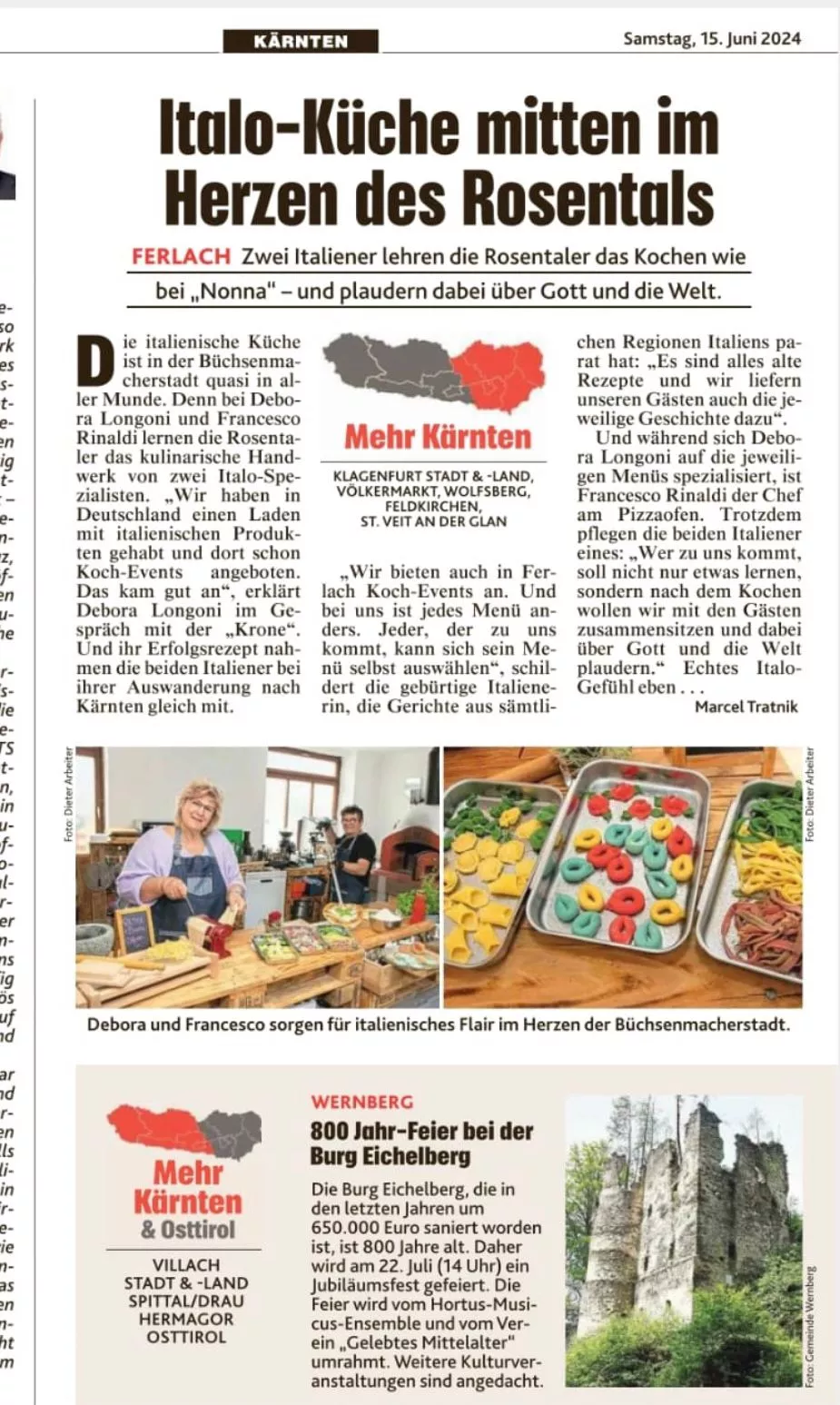 Bericht aus der Kronenzeitung über unseren Betrieb